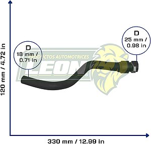 MANGUERA CALEFACCION FORD ECOSPORT L4 2.0L 12-16 (CN1518K579AB) Ø: 18 mm, L: 100x350 mm, LONGITUD: 400 mm
