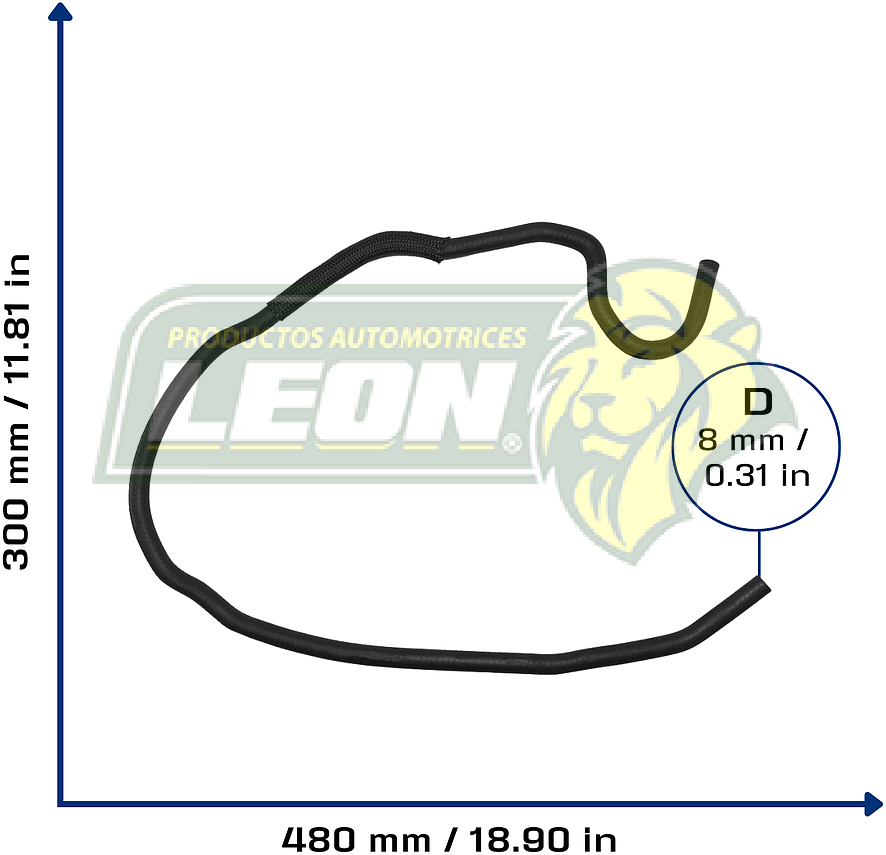 MANGUERA REFRIG. FORD FOCUS L4 2.0L 09-13 (DEPOSITO DE ANTICONGELANTE) (3M5H8C012ML, 1386837) Ø: 7 mm, L: 350x370 mm, LONGITUD: 111 mm