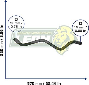 MANGUERA DEPOSITO RAD. FORD FOCUS L4 2.0L 00-04 (1134602, 98AB8K289BJ, 1M518K289AA, YS4Z8K289CB) Ø: 15x20 mm, L: 100x500 mm, LONGITUD: 650 mm