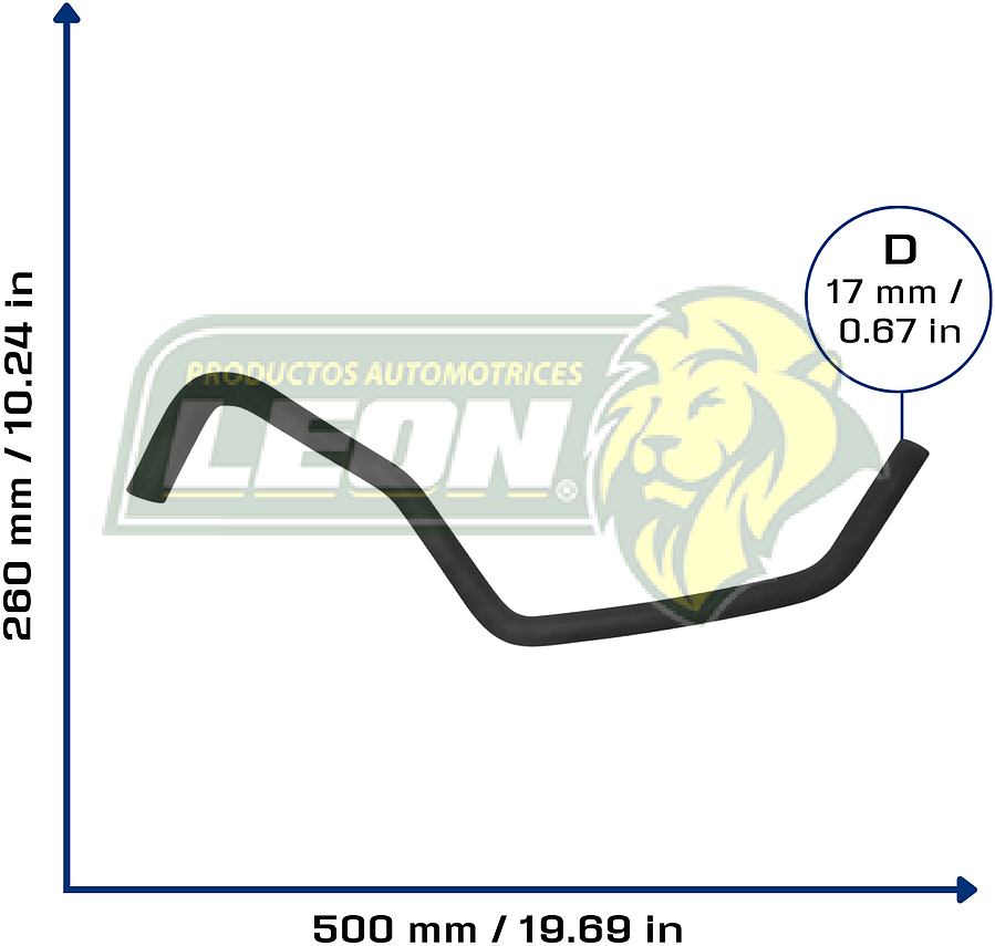 MANGUERA CALEFACCION FORD FOCUS L4 2.0L 05-13 (5S4518K579AB) Ø: 17 mm, L: 200x550 mm, LONGITUD: 740 mm