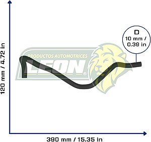 MANGUERA REFRIG. RENAULT SANDERO I L4 1.6L 10-13, STEPWAY L4 1.6L 10-13, NISSAN APRIO L4 1.6L 08-10 (6001548892, 08200635638, 9243800Q0E) (DEPOSITO A BOMBA DE AGUA) Ø: 52 mm, L: 100x400 mm, LONGITUD: 52 mm