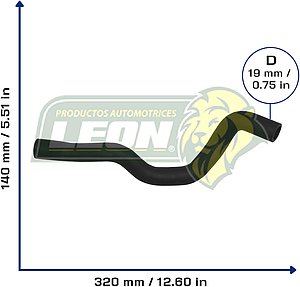 MANGUERA CALEFACCION SALIDA RENAULT MEGANE I L4 2.0L 01-03 M. BENZ L4 2.0 01-03 (8200039246) Ø: 20 mm, L: 100x330 mm, LONGITUD: 400 mm