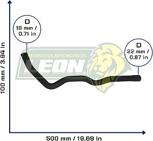 MANGUERA RENAULT MEGANEI L4 2.0L 97-02, M. BENZ L4 1.6 97-02 (7700274311) SALIDA Ø: 17 mm, L: 150x430 mm, LONGITUD: 66 mm