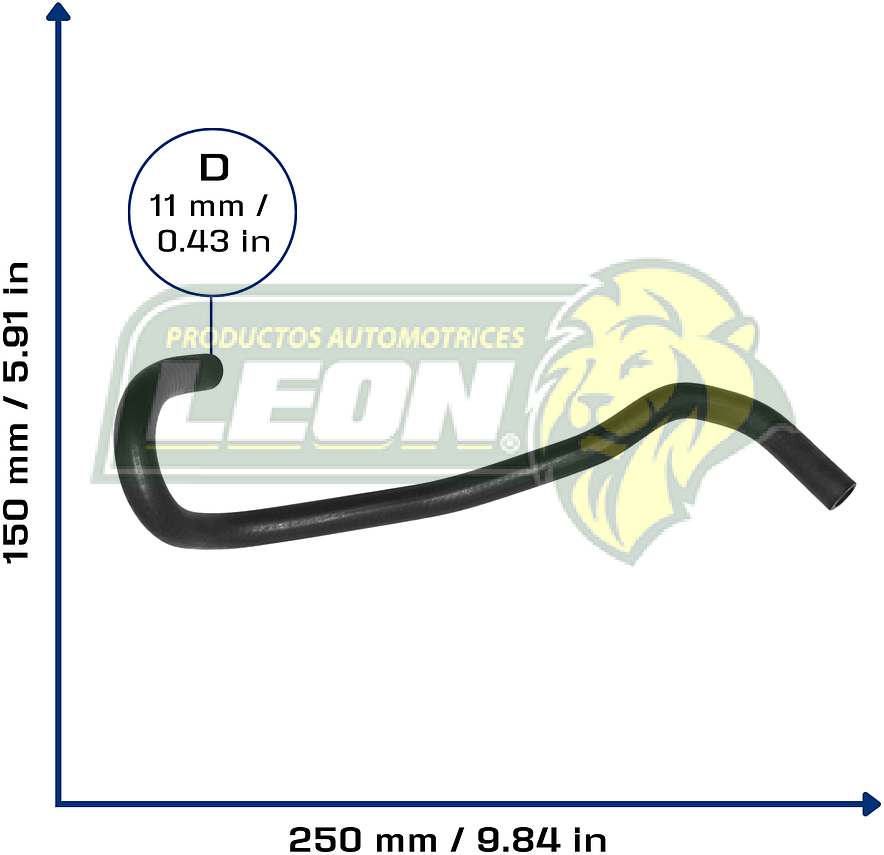 MANGUERA RENAULT MEGANE I L4 2.0L 01-03, M. BENZ L4 2.0 01-03 (7700430786) (DEPOSITO D.H. A TUBO) Ø: 10 mm, L: 80x300 mm, LONGITUD: 470 mm