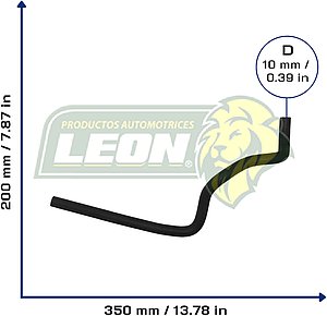 MANGUERA RENAULT KANGOO L4 1.6L 04-17 (8200024012) Ø: 10 mm, L: 240x200 mm, LONGITUD: 560 mm