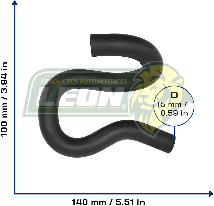 MANGUERA RENAULT MEGANE I L4 2.0L 01-03, M. BENZ L4 2.0 01-03 (7700840246) (BOMBA DE D.H. A DEPOSITO) Ø: 15 mm, L: 130x140 mm, LONGITUD: 380 mm