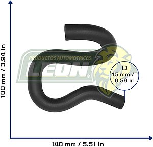 MANGUERA RENAULT MEGANE I L4 2.0L 01-03, M. BENZ L4 2.0 01-03 (7700840246) (BOMBA DE D.H. A DEPOSITO) Ø: 15 mm, L: 130x140 mm, LONGITUD: 380 mm