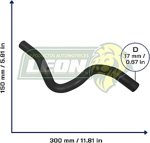 MANGUERA CALEFACCION HYUNDAI ACCENT 1.6L 18-20, KIA RIO 1.6L 18-20 (97311H5000) Ø: 17 mm, L: 150x300 mm, LONGITUD: 440 mm