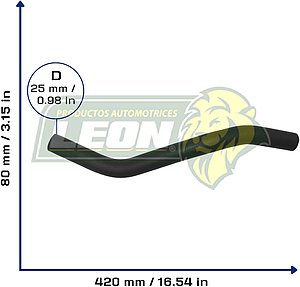 MANGUERA RAD INF. HONDA CIVIC 1.7L 01-05, ACURA EL L4 1.7L 03-05 (19502PLD000) Ø: 26 mm, L: 100x400 mm, LONGITUD: 470 mm
