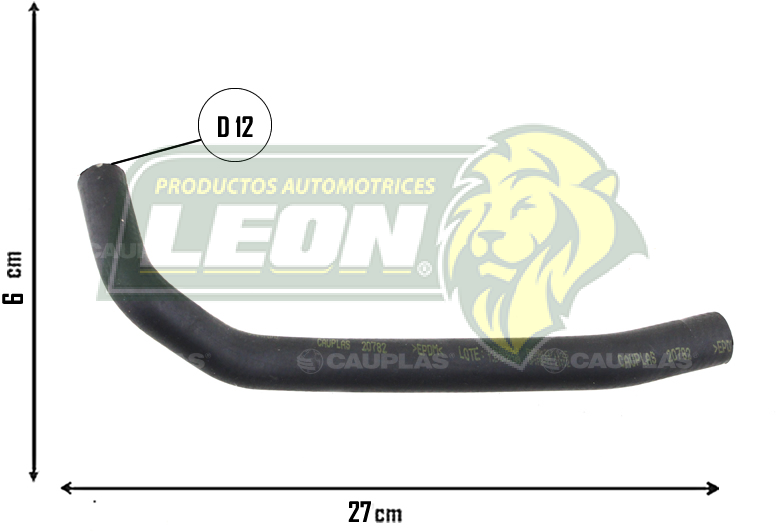 MANGUERA RAD. INF. G.M. GROOVE L4 1.5L 24-25 (23732730) Ø: 12 mm, L: 60X270 mm