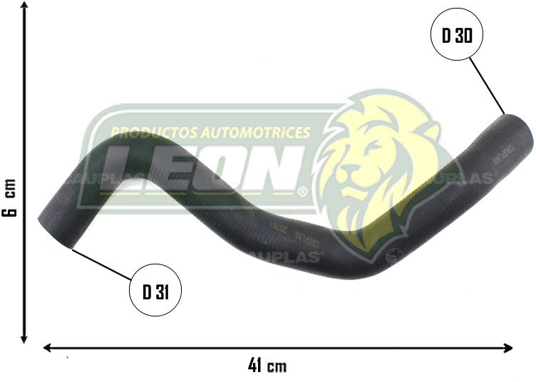 MANGUERA RAD. SUP. G.M. GROOVE L4 1.5L 22-25 (23940770) Ø: 31x30 mm, L: 60x410 mm