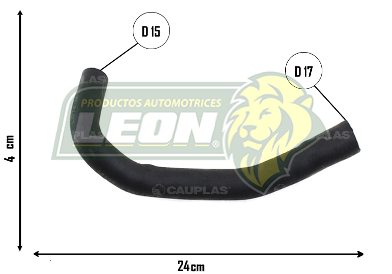 MANGUERA CALEFACCION ENTRADA G.M. TORNADO VAN L4 1.5L 22-26 (23598980) Ø: 15X17 mm, L: 40x240 mm, LONGITUD: 300 mm