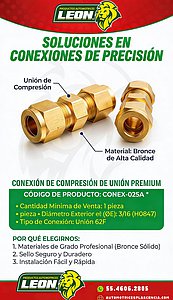 CONEXION COMPRESION UNION (62F) ØE DE TUBO: 5/16 HO847B