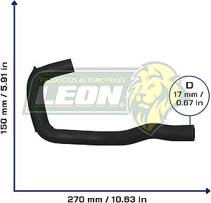 MANGUERA PASO NISSAN D21 V5 3.0L 90-95, PATHFINDER V6 3.0L 90-95 Ø: 19 mm, L: 150x300 mm