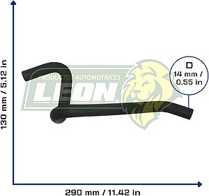 MANGUERA CALEFACCION SALIDA FORD FIESTA L4 1.6L 01-02, COURIER L4 1.6L 01-12 (XS618K580BA) Ø: 15 mm, L: 130x300 mm, LONGITUD: 430 mm