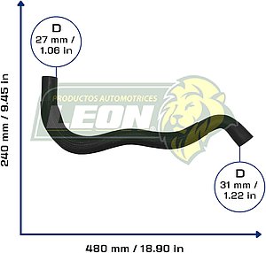 MANGUERA RAD. INF. G.M. S10 2.5 16-21 (52035092) Ø: 27x31 mm, L: 240x480 mm, LONGITUD: 670 mm