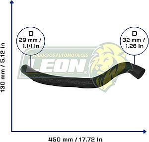 MANGUERA RAD. SUP. G.M. S10 2.5L 16-21 (52035091) Ø: 29x32 mm, L: 130x450 mm, LONGITUD: 470 mm