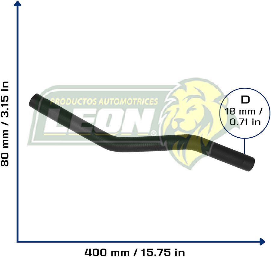 MANGUERA CALEFACCION ENTRADA G.M. OPTRA L4 1.6L 04-07 (96554383) Ø: 18 mm, L: 50x400 mm, LONGITUD: 410 mm