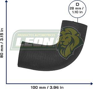 MANGUERA REFRIG. NISSAN D21 V6 3.0L 90-95, PATHFINDER V6 3.0L 90-95 Ø: 27 mm, L: 70x90 mm, LONGITUD: 140 mm