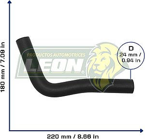 MANGUERA RAD. SUP. NISSAN SENTRA B13 L4 1.6L 1990, HONDA CIVIC L4 1.6L 88-91 (19501PM3000) Ø: 26 mm, L: 150x250 mm, LONGITUD: 350 mm