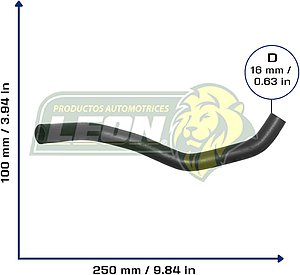 MANGUERA CALEFACCION HONDA CRV L4 2.4L 02-06 (VALVULA A MULTIPLE) (79721S9A00) Ø: 16 mm, L: 100x250 mm, LONGITUD: 390 mm