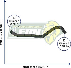 MANGUERA CALEFACTOR HONDA CRV L4 2.4L 04-06 (A MOTOR) (79725S9A00) Ø: 15x18 mm, L: 100x450 mm, LONGITUD: 550 mm