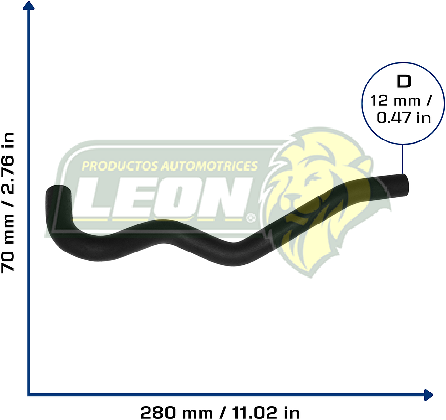 MANGUERA COMBUSTIBLE HONDA FIT L4 1.5L 07-08 (DRENAJE) (80271SAA900) Ø: 12 mm, L: 60x260 mm, LONGITUD: 330 mm