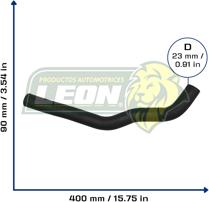 MANGUERA RAD. SUP. HONDA FIT L4 1.5L 06-08 (TOMA DE LLENADO A MOTOR) (19501RMEA00) Ø: 26 mm, L: 100x410 mm, LONGITUD: 430 mm
