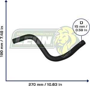 MANGUERA CALEFACTOR HONDA CRV 2.0L 99-01 (A MOTOR) (79725S10A00) Ø: 15 mm, L: 150x300 mm, LONGITUD: 450 mm
