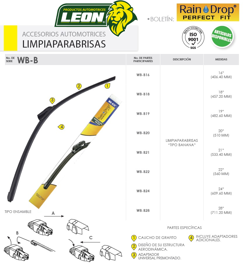 PLUMA LIMPIAPARABRISAS BEAM BLADE RAIN-DROP 18"/457.20 MM