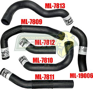 MANGUERAS MOLDEADAS DE ENFRIAMIENTO TOYOTA HIACE 2.7L 07-16 (KIT c/6 pzas.) LEÓN