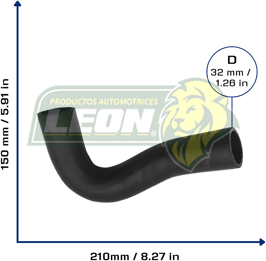 MANGUERA (5213169) RAD. SUP. VERSION LXT G.M. AVEO 1.6L 09-17, PONTIAC G3 1.6L 07-09 (KMA3003, 21531, 96807000, 96182269)
