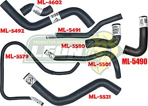 MANGUERAS MOLDEADAS DE ENFRIAMIENTO G.M. AVEO 1.6L 07-17 (KIT c/8 pzas.) LEÓN