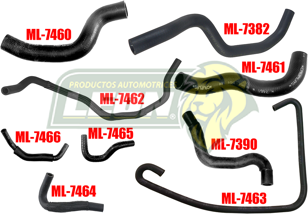 MANGUERAS MOLDEADAS DE ENFRIAMIENTO NISSAN TIIDA 1.8L 07-17 (KIT c/9 pzas.) LEÓN