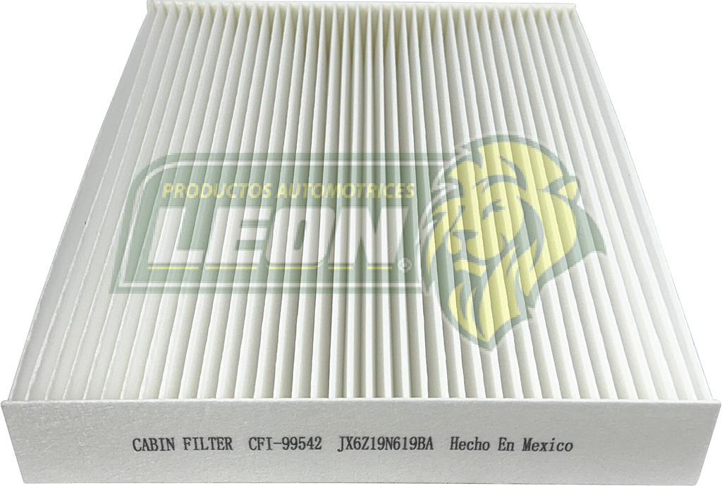 FILTRO DE CABINA FORD BRONCO 1.5 2.0L 26-21, ESCAPE 1.5L, 2.0, 2.5L 20-25, EXPLORER 2.3, 3.0L 20-26, MAVERICK 2.0, 2.5L 22-26, MUSTANG 21-25, LINCOLN AVIATOR 3.0L 20-25, CORSAIR 2.0, 2.5L 20-26, NAVIGATOR 3.5L 25-26  (JX6Z19N619BA, WP10019, CFI-99542, FP90, C15046, MB3B-19N619DA, P93967X)