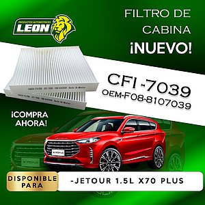 FILTRO DE CABINA JETOUR X70 PLUS 1.5L 2024