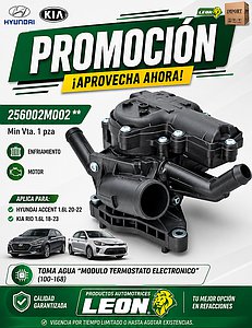 TOMA AGUA HYUNDAI ACCENT 1.6L 20-22, KIA RIO 1.6L 18-23 “MODULO TERMOSTATO ELECTRONICO” (100-168)