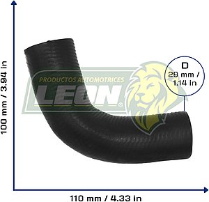 MANGUERA REFRIGERACION TOYOTA YARIS l4 1.3L 04-05 (TAPON A MONOBLOCK) Ø: 29 mm, L: 100x100 mm, LONGITUD: 190 mm