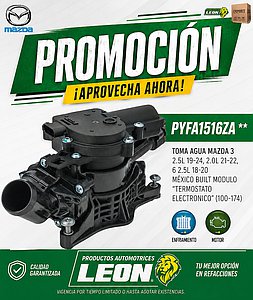 TOMA AGUA MAZDA 3 2.5L 19-24, 2.0L 21-22, 6 2.5L 18-20 MÉXICO BUILT MODULO “TERMOSTATO ELECTRONICO” (100-174)