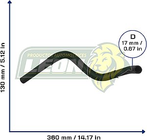 MANGUERA CALEFACCION TOYOTA YARIS L4 1.3L 04-04 (ENTRADA) Ø: 17 mm, L: 100x370 mm, LONGITUD: 540 mm