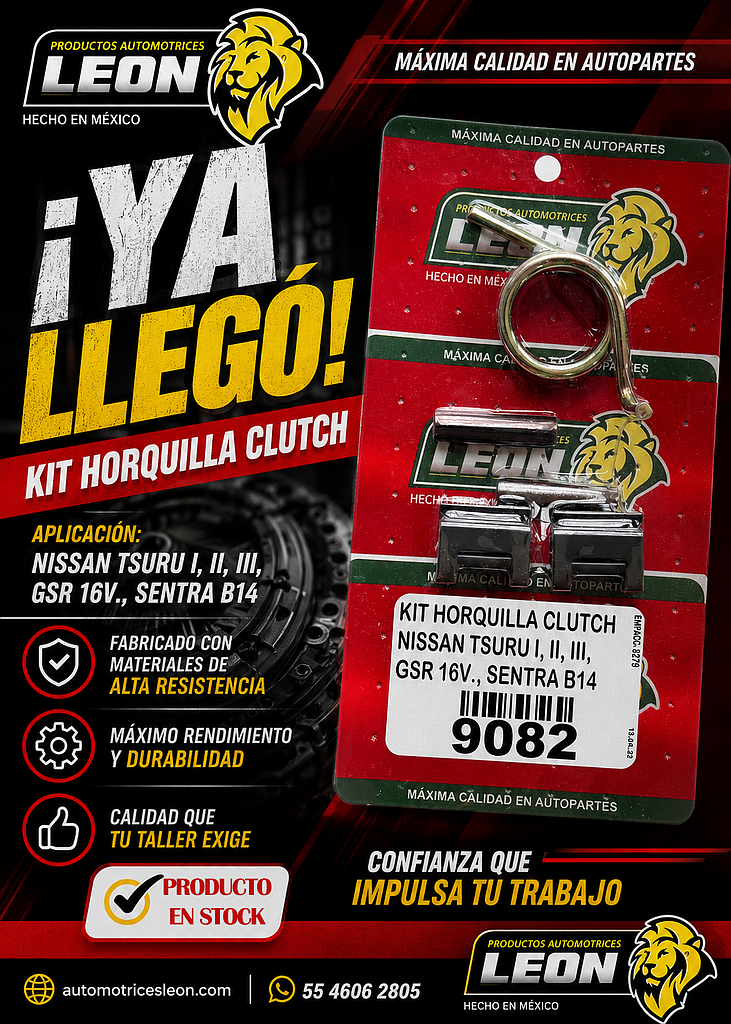 KIT HORQUILLA CLUTCH NISSAN TSURU I, II, III, GSR 16V., SENTRA B14