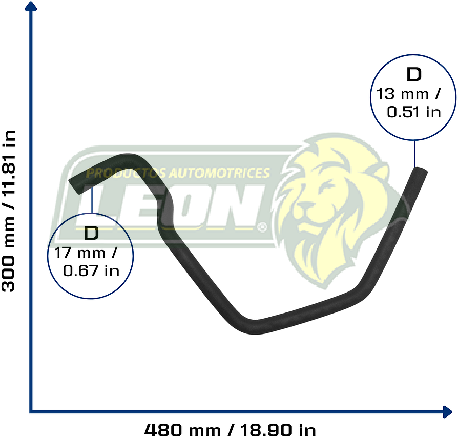 MANGUERA CALEFACTOR FORD FOCUS L4 2.0L 05-13 (5S4618K359AB) SALIDA Ø: 15 mm, L: 330x430 mm, LONGITUD: 740 mm