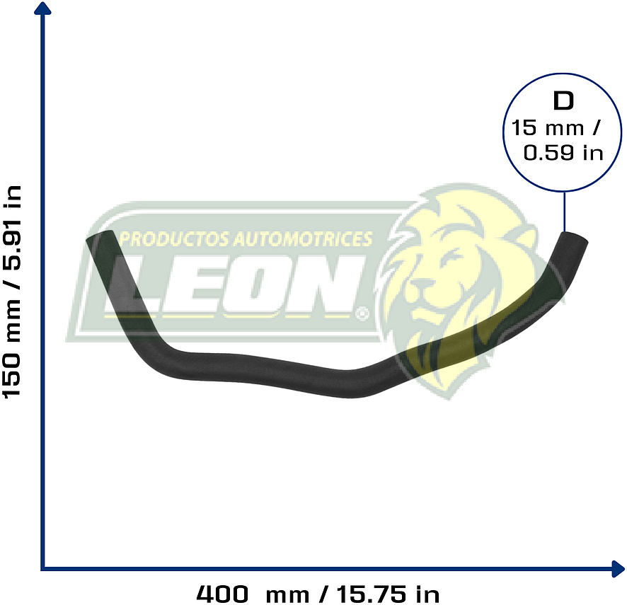 MANGUERA REFRIG. FORD FOCUS L4 2.0L 03-13 DEPOSITO DE ANTICONGELANTE (157G8A582AJ) Ø: 15 mm, L: 150x400 mm