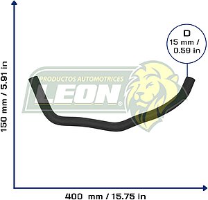 MANGUERA REFRIG. FORD FOCUS L4 2.0L 03-13 DEPOSITO DE ANTICONGELANTE (157G8A582AJ) Ø: 15 mm, L: 150x400 mm