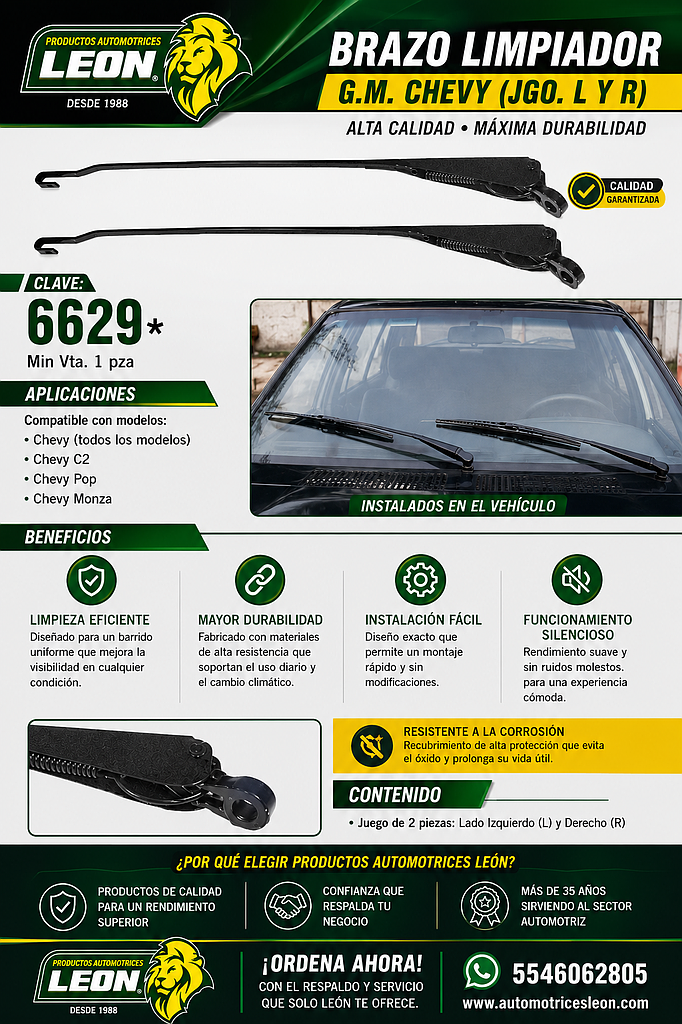 BRAZO LIMPIADOR G.M. CHEVY (JGO. L Y R)