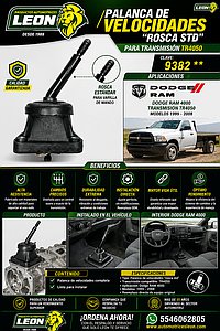 PALANCA VELOCIDADES “ROSCA STD” DODGE RAM 4000 TR4050 99-08