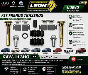 KIT F.D. (1) R.T. VW GOLF 10-12, BEETLE 12-13, EOS 11-16, JETTA 11-14, PASSAT 2012, AUDI QUATRO 2013, A3 12-13, RENAULT KWID 19-23 8656 D1456, 82Y2 F564 KC113
