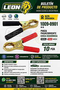 PINZA PASACORIENTE CHICA ECONOMICA NEGRA ó ROJA HO721