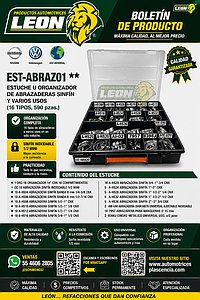 ESTUCHE u ORGANIZADOR DE ABRAZADERAS SINFÍN Y VARIOS USOS (16 TIPOS, 590 pzas.)