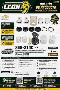 REPUESTO PALANCA Y MAROMA VELOCIDADES CHEVY COMPLETO C/SINCRONIZADOR (VARILLAJE) (21 pzas.) HO599C
